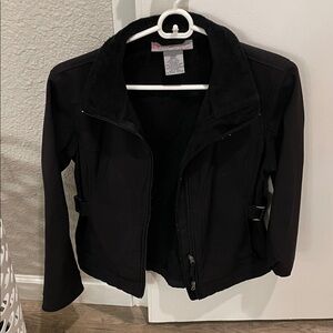 Free Country Fleece Lined Softshell Black Jacket with Detachable Hood